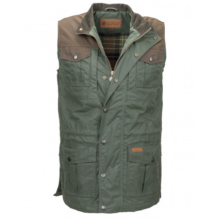 Brant Vest - Cotton Oilskin Green Waterproof Men - Outback