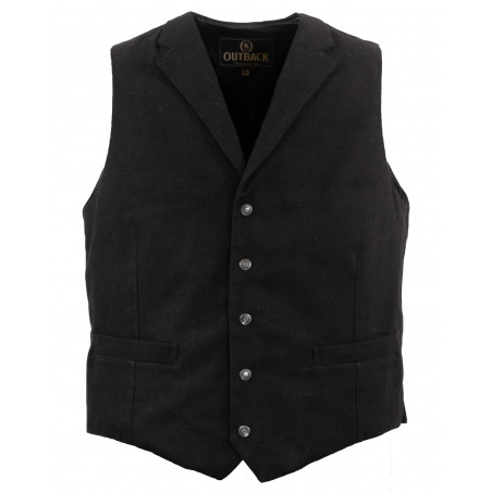 Gilet Jessie - Toile Noir Homme - Outback