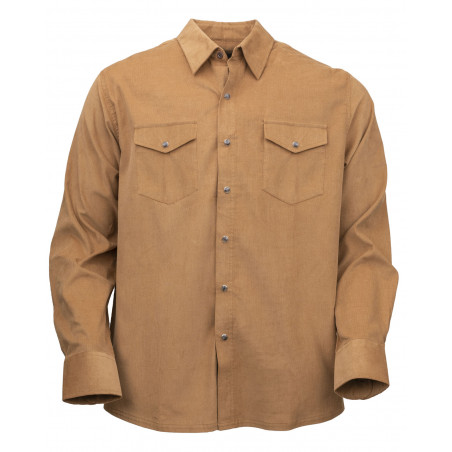 Bryce Shirt - Khaki Plain Corduroy Men - Outback