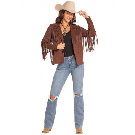 Fringe Jacket - Brown Microsuede Women - Rock&Roll Cowgirl