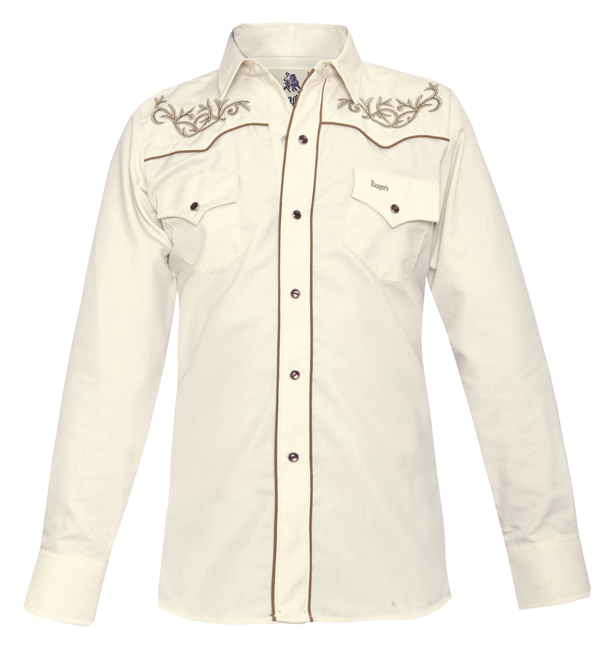 Chemise western beige brodée Longhorn