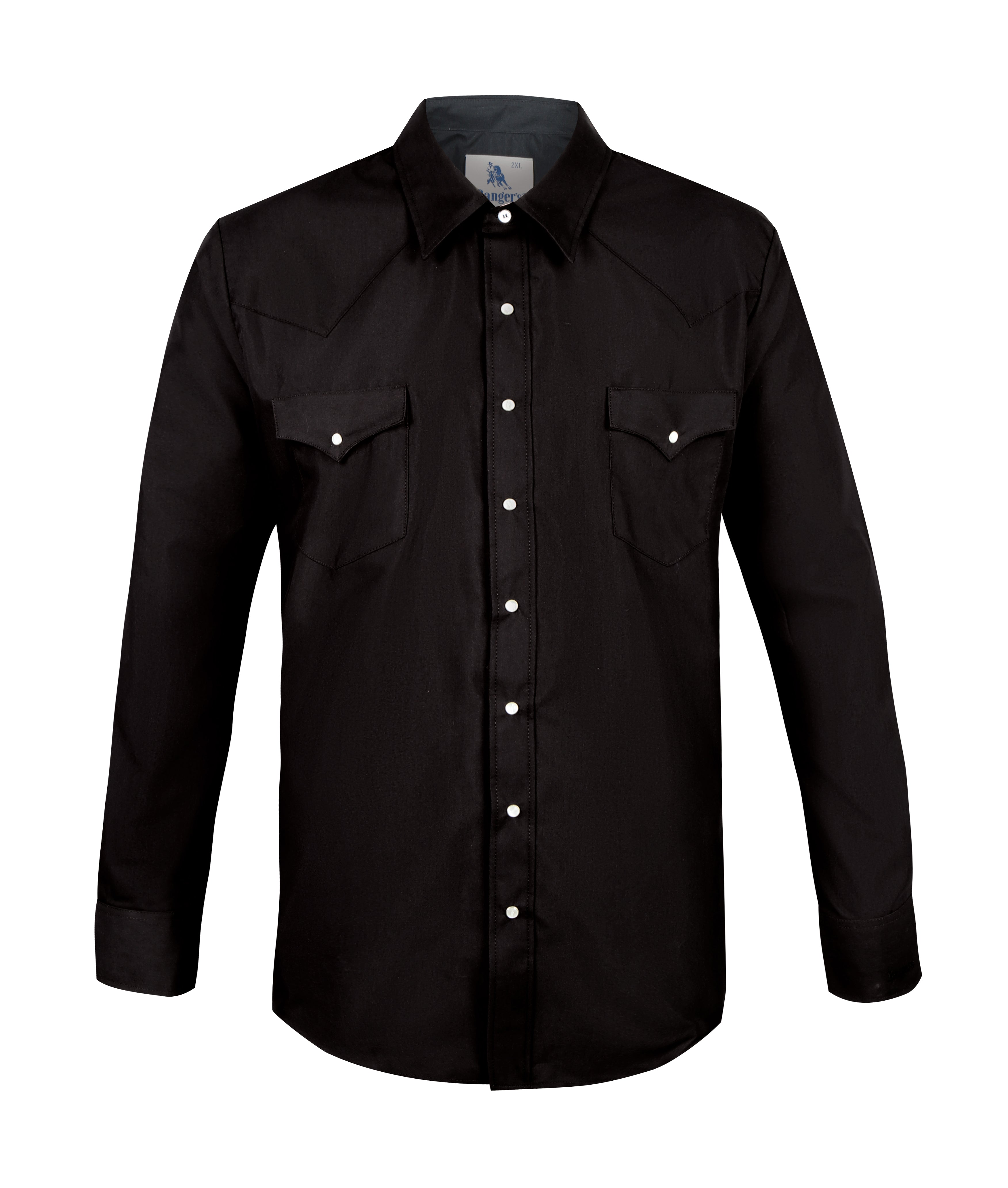 Chemise western noire à boutons pression