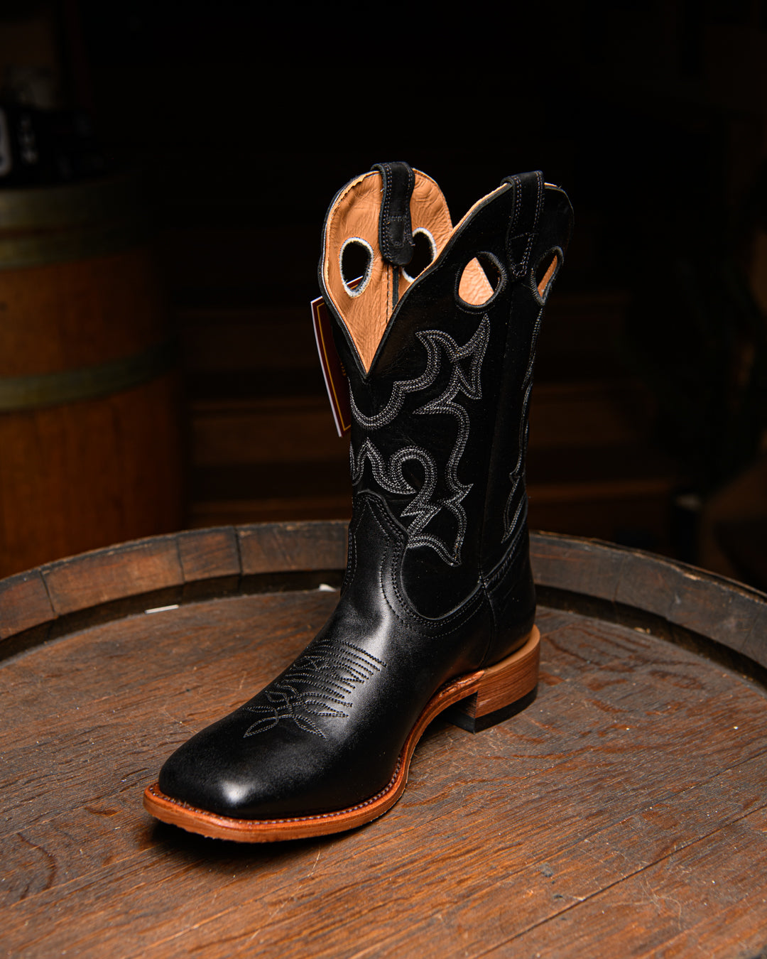 Bottes Roper bout carré large noir - Homme