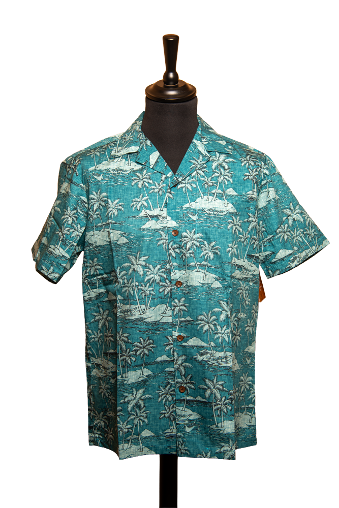 Chemise Hawaïenne îles bleu
