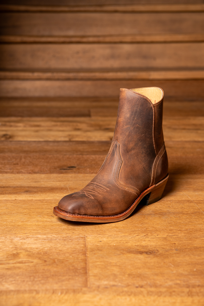 Bottines western brunes avec fermeture éclair - Homme