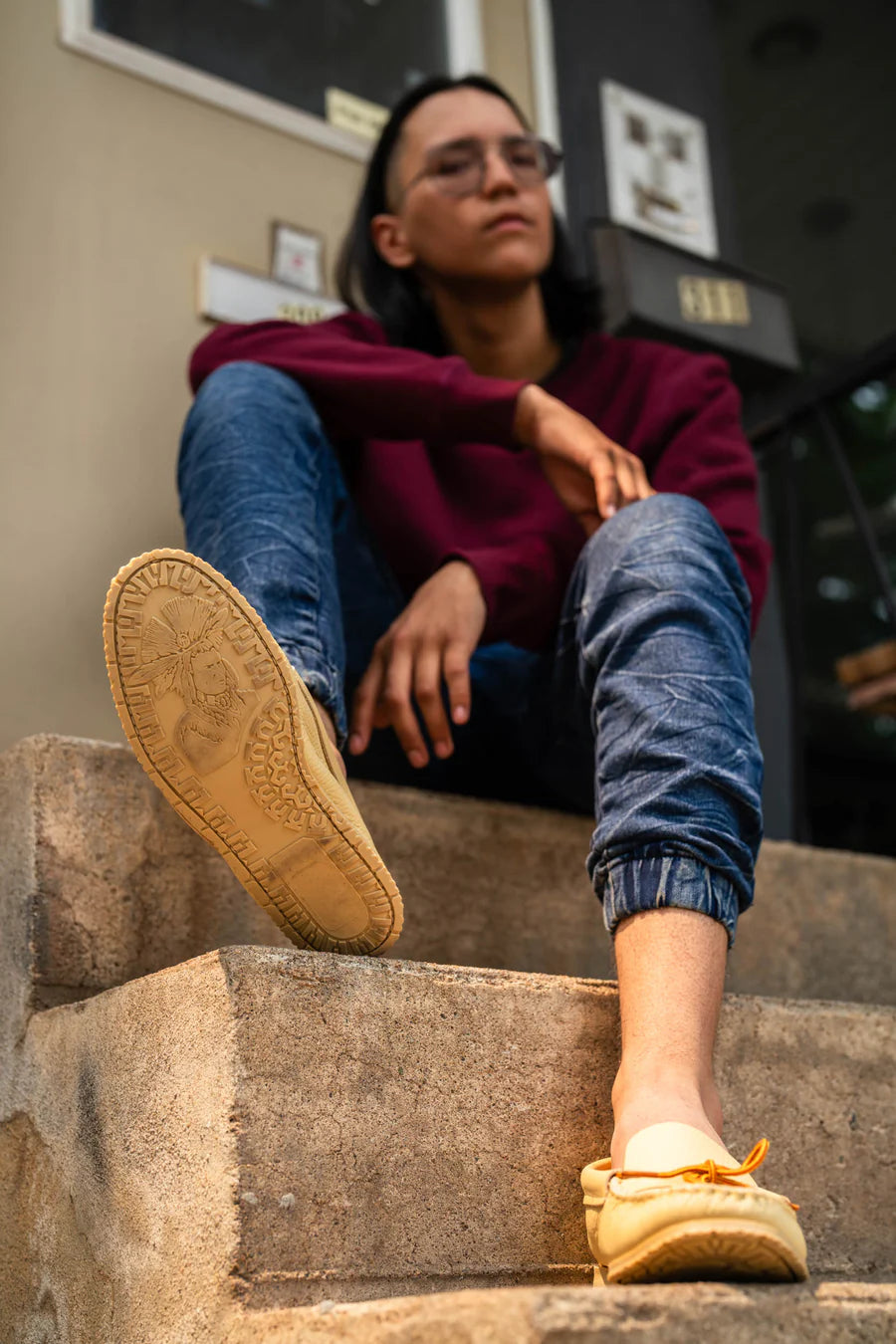 Mocassins en cuir avec semelle - Homme