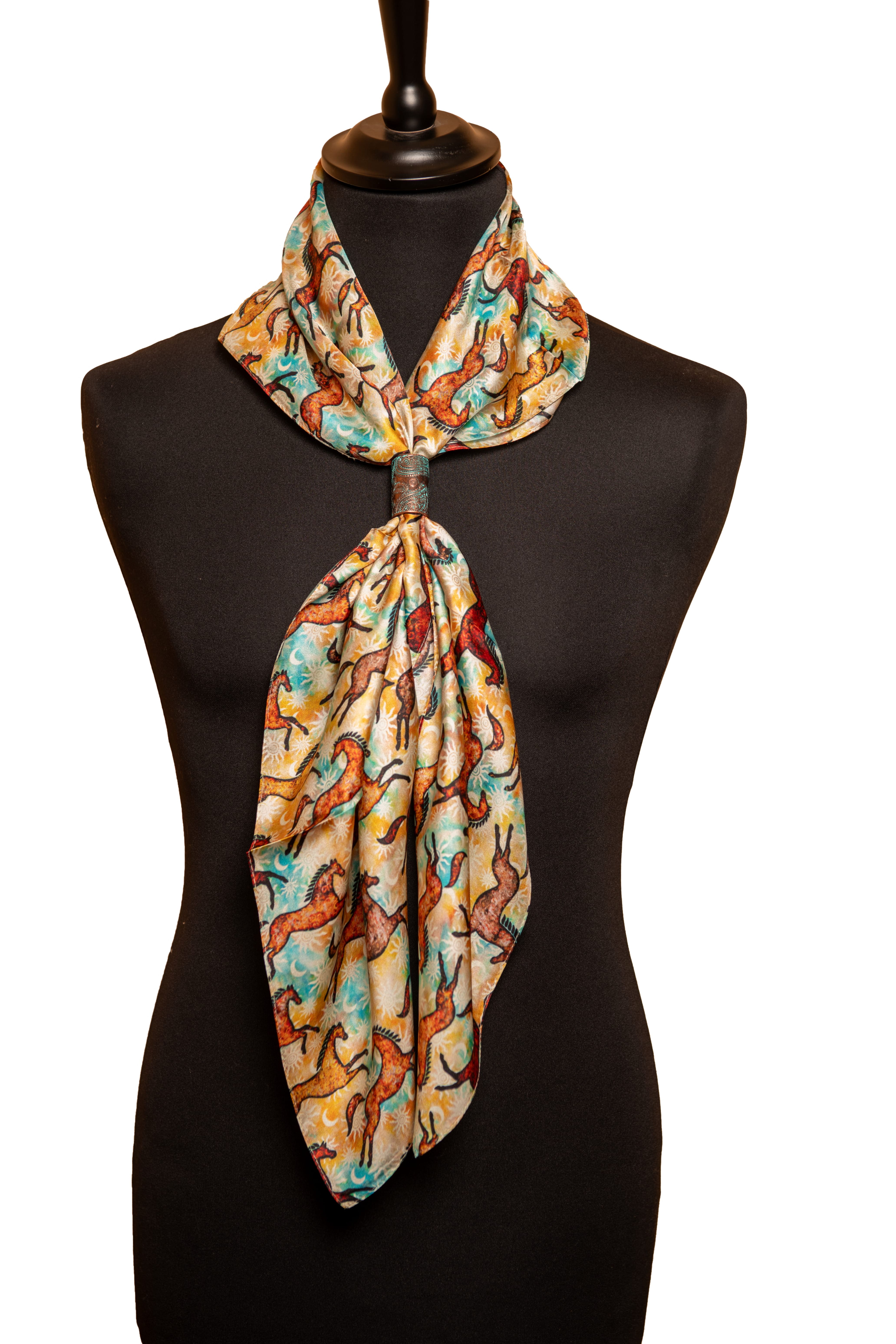 Turquoise tube scarf ring