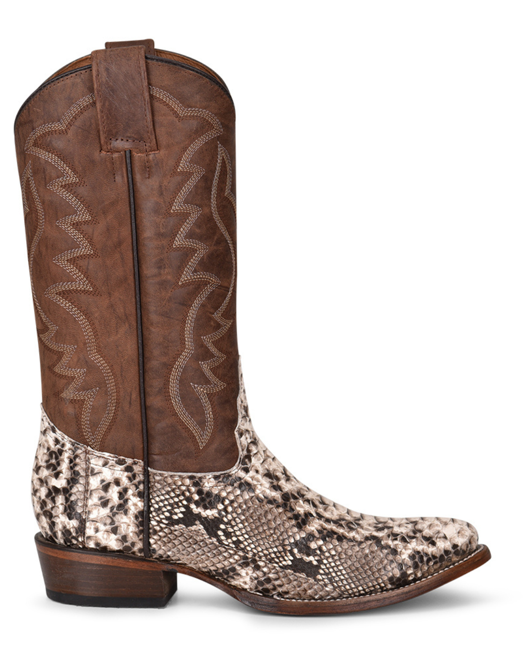 Santiags cuir de python bout arrondi
