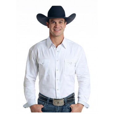 Chemise western à carreaux - Blanc