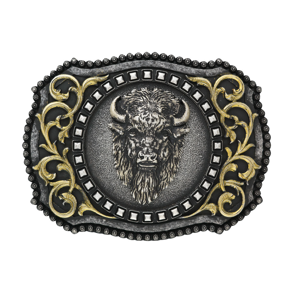 Boucle de ceinture western bison