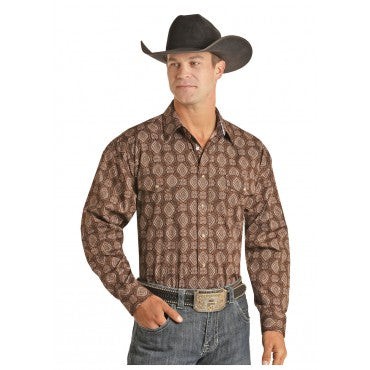 Chemise western motif Medaillon - Brun