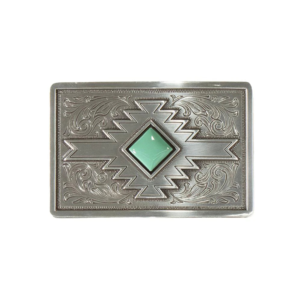 Skull and Feather Western Belt Buckle