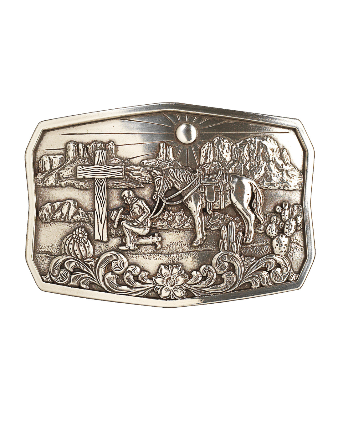 Boucle de ceinture western prière du cowboy