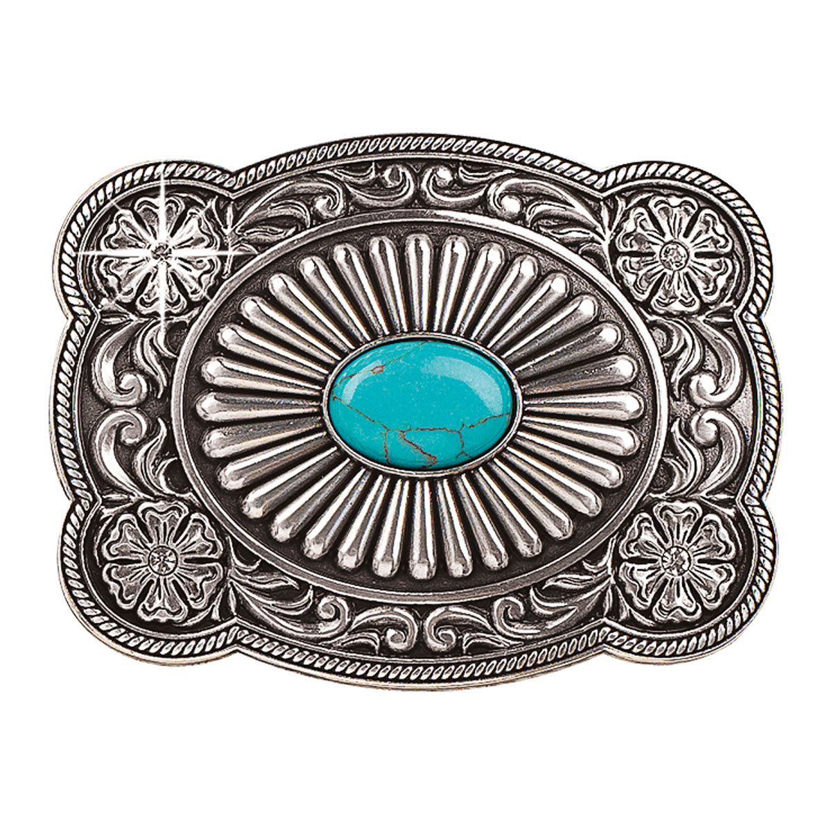 Skull and Feather Western Belt Buckle