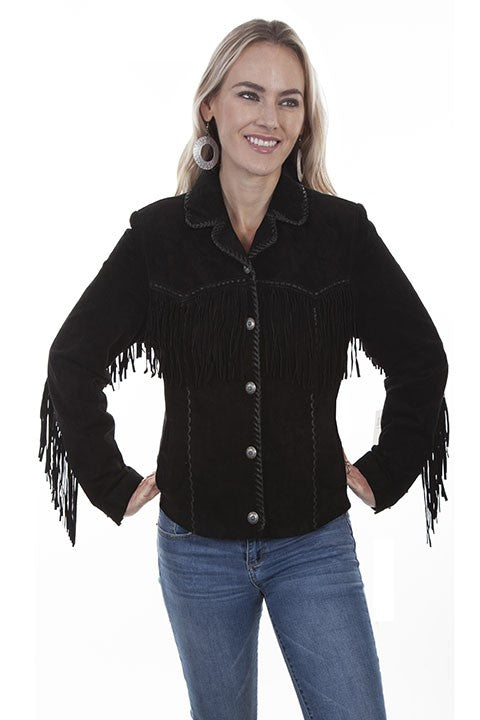 Suede fringed jacket - Black