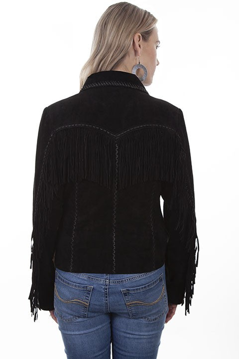 Suede fringed jacket - Black