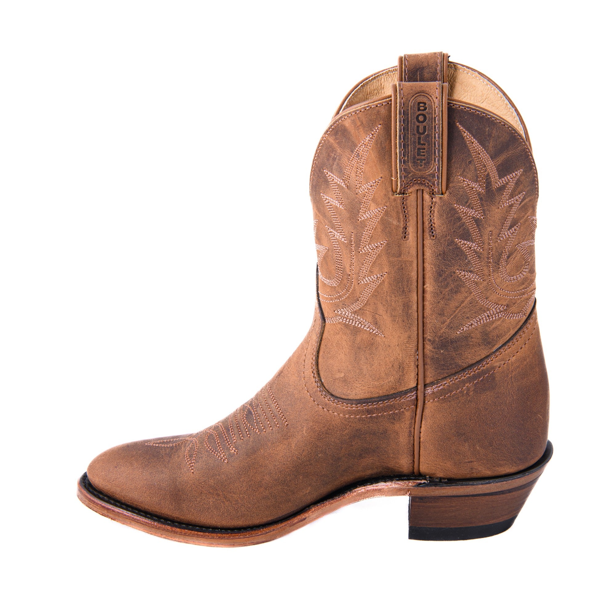 Bottines western mi-hautes brunes bout arrondi - Femme