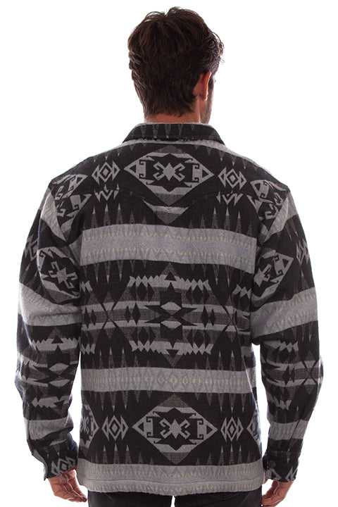 Surchemise en flanelle Jacquard gris