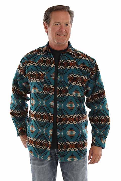 Surchemise laine motif aztèque