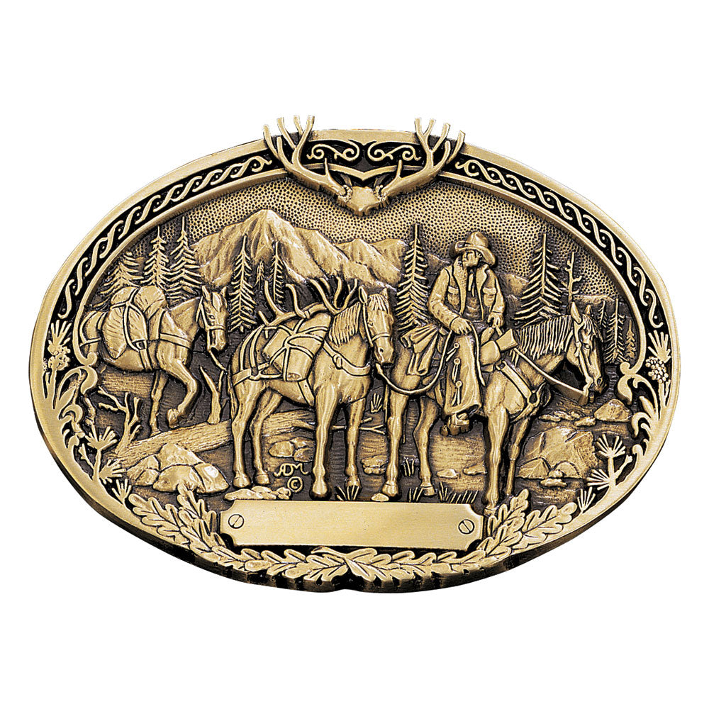 Oval Western Belt Buckle with Texas Star