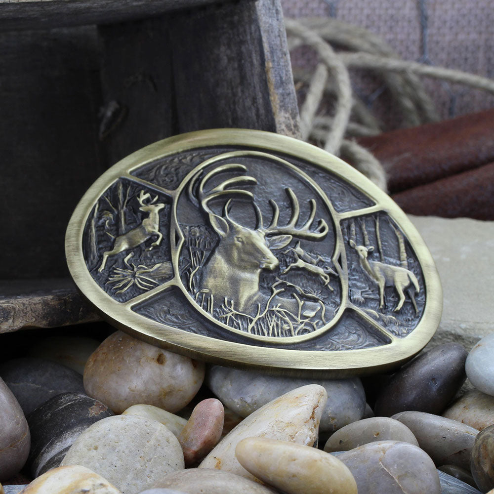 Oval Western Belt Buckle with Texas Star