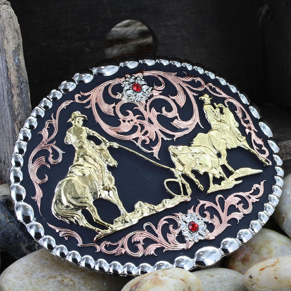 Oval Western Belt Buckle with Texas Star
