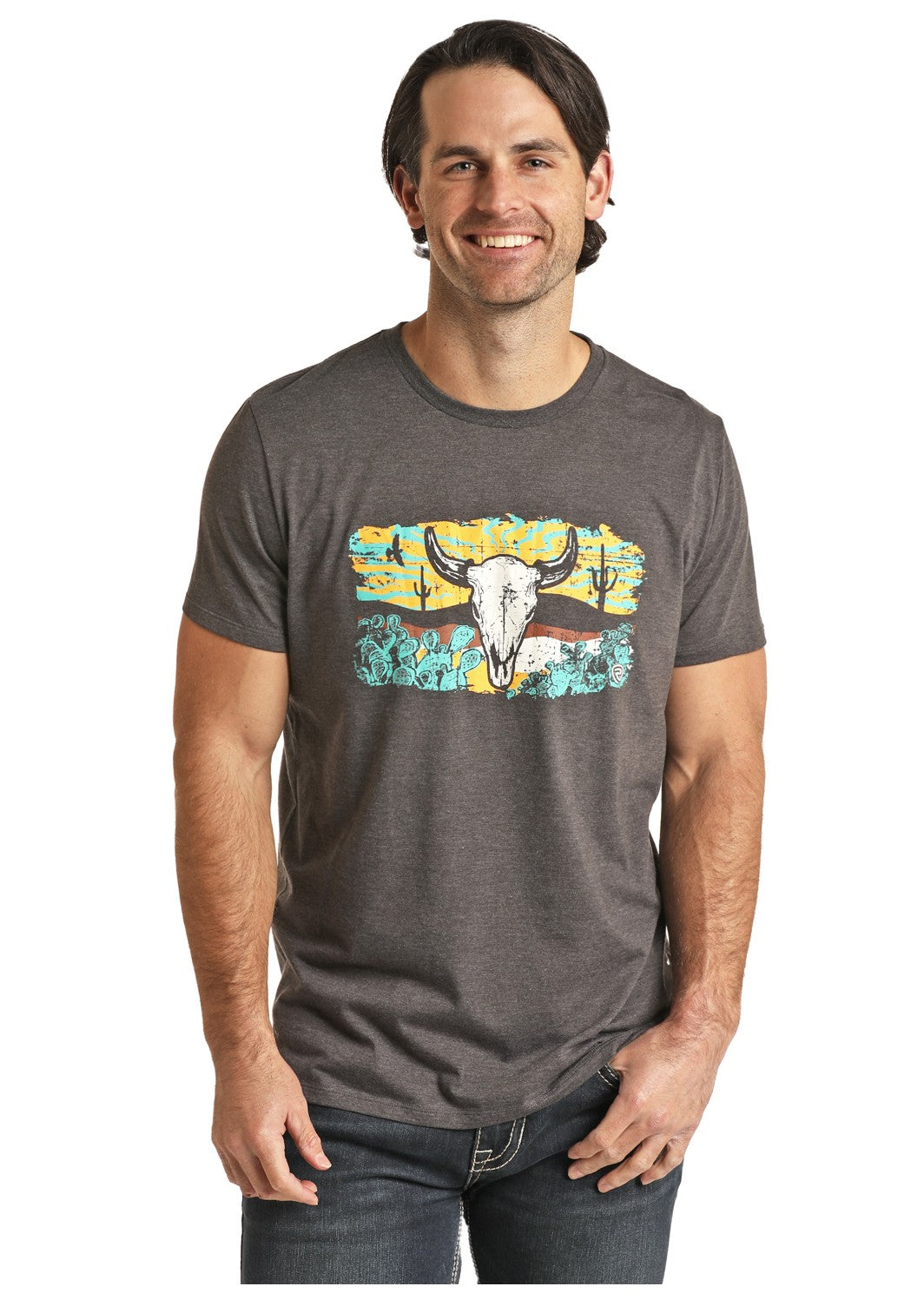 Cow Skull T-Shirt - Grey