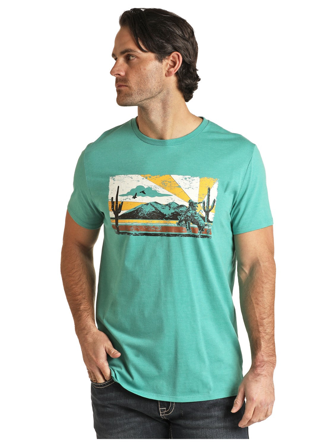 Saddle Bronc T-Shirt - Turquoise