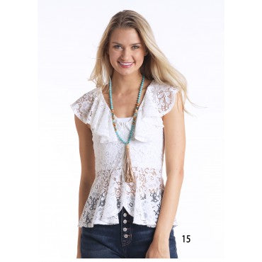 Débardeur à dentelles - Blanc