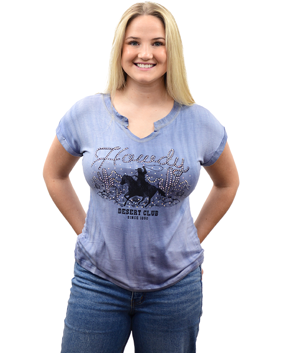 T-shirt western Howdy Club - Femme