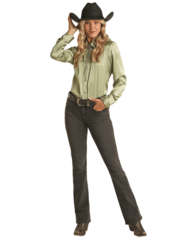 Jean bootcut taille moyenne - Femme