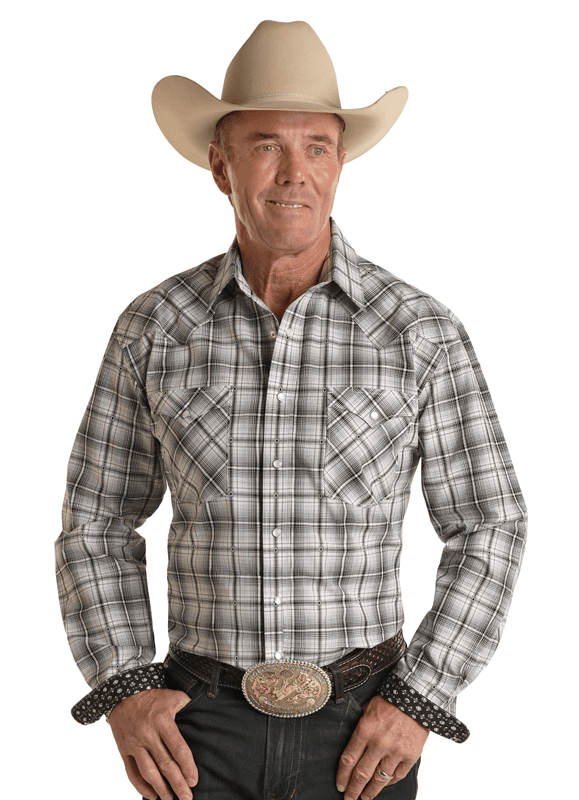 Chemise western à carreaux noire & blanche