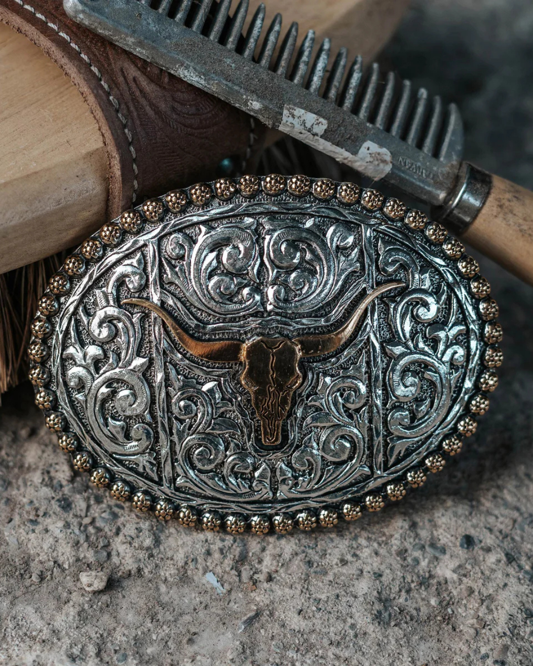 Boucle de ceinture crâne de Longhorn