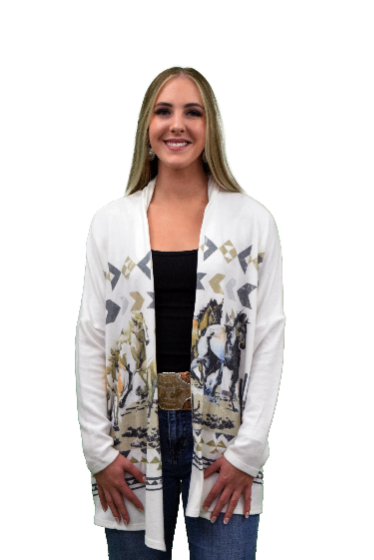 Cardigan motifs chevaux - Femme