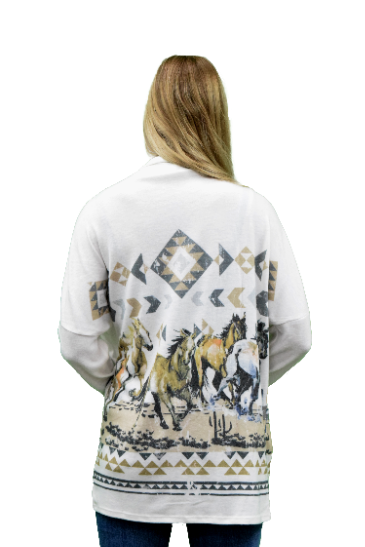 Cardigan motifs chevaux - Femme