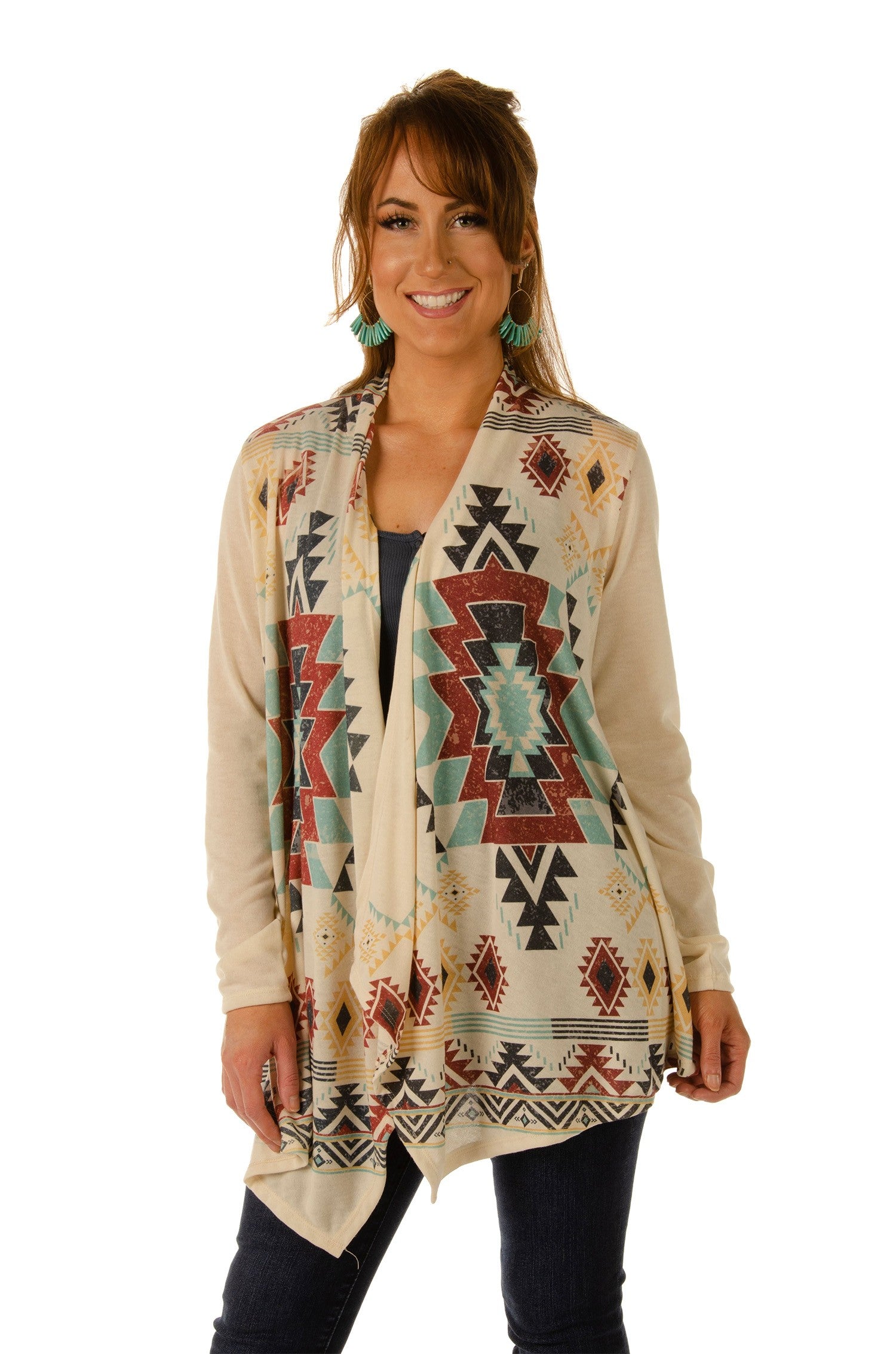 Cardigan motif Aztèque