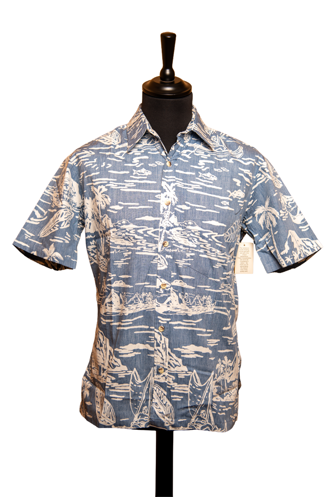 Chemise Hawaïenne îles bleu