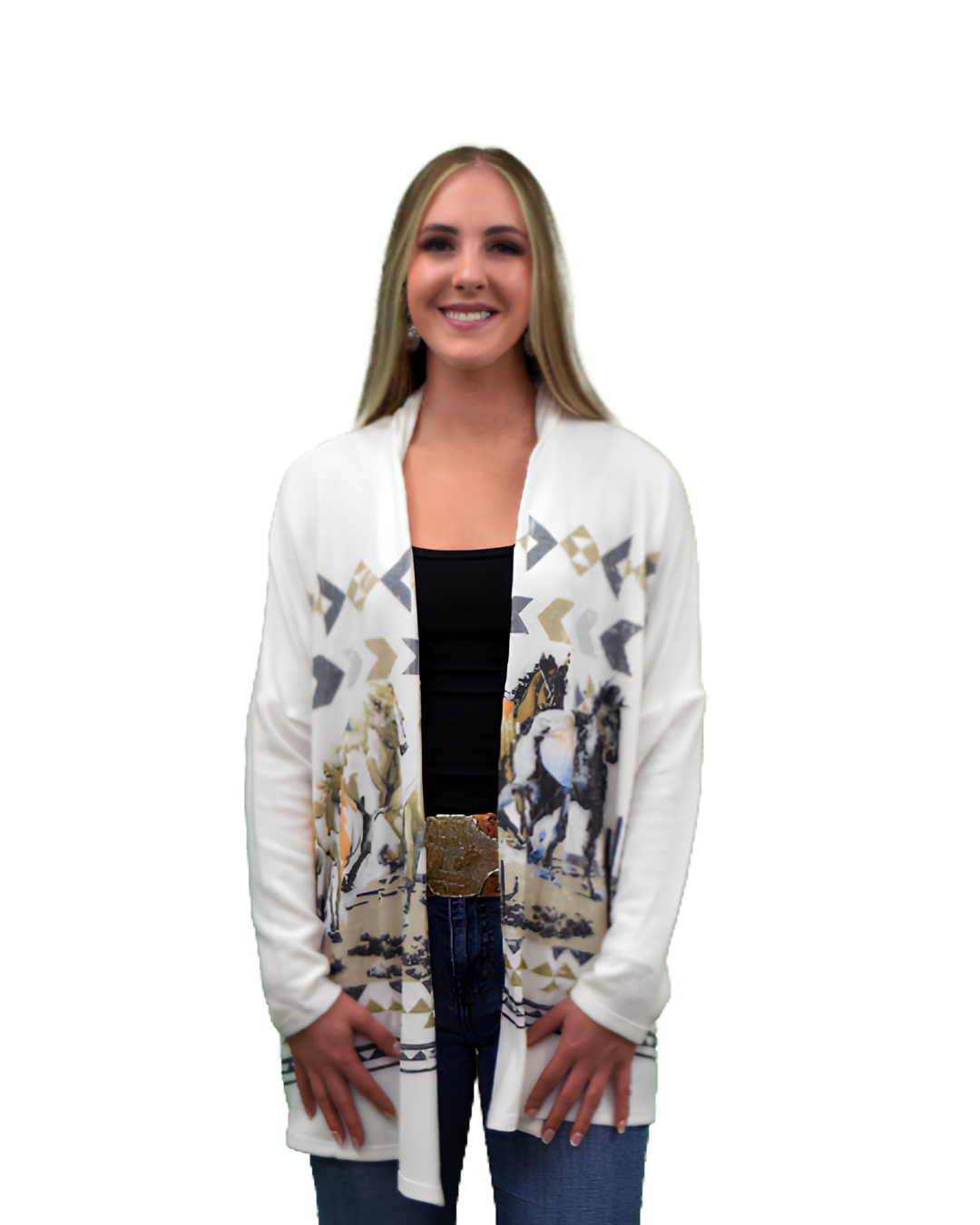 Cardigan Motifs Chevaux Femme