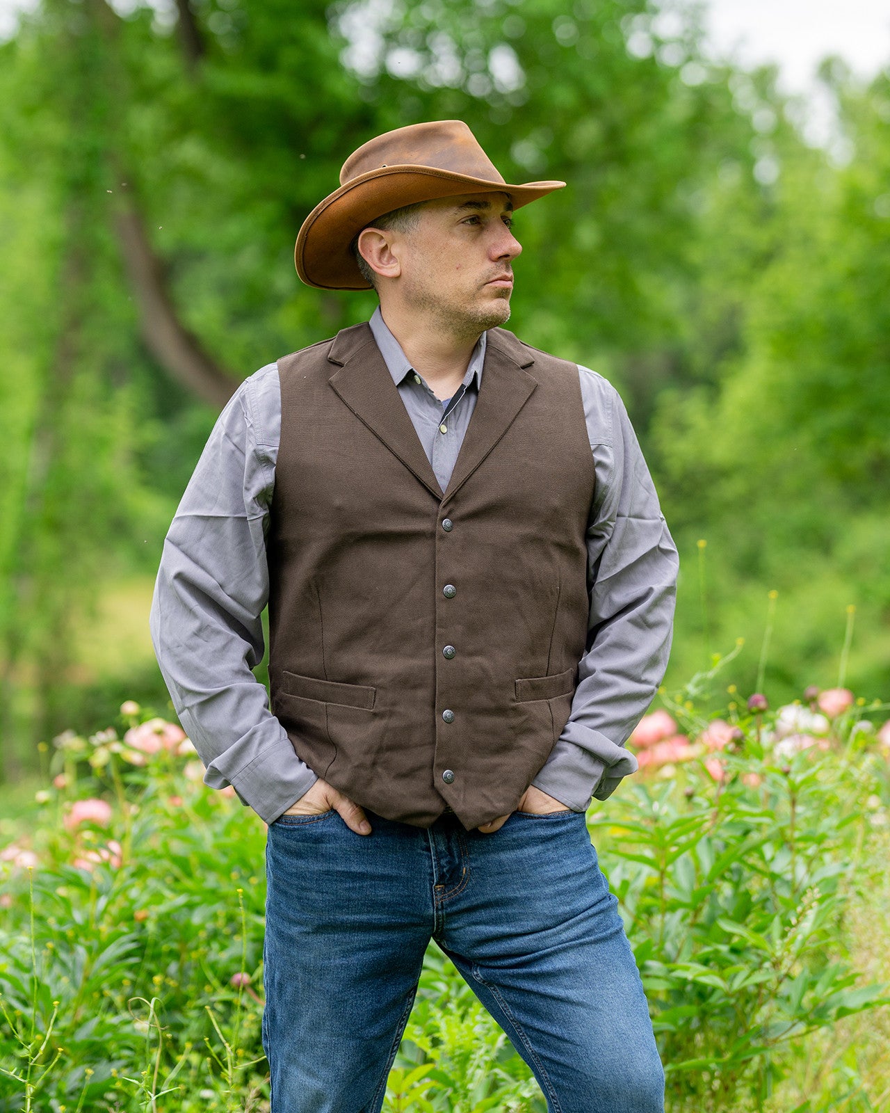 Gilet Jessie en toile - Brun