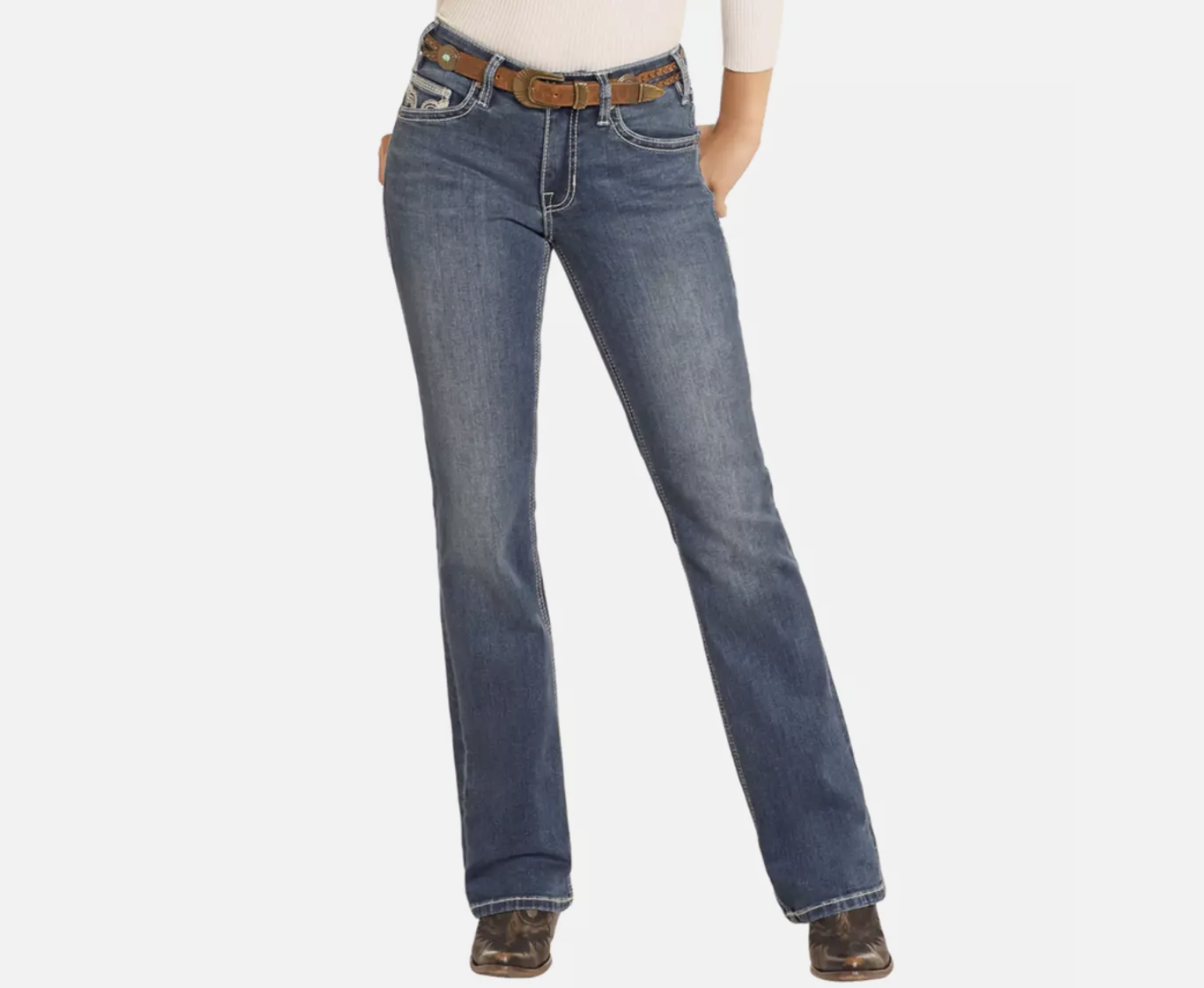 Jean bootcut taille moyenne - Femme