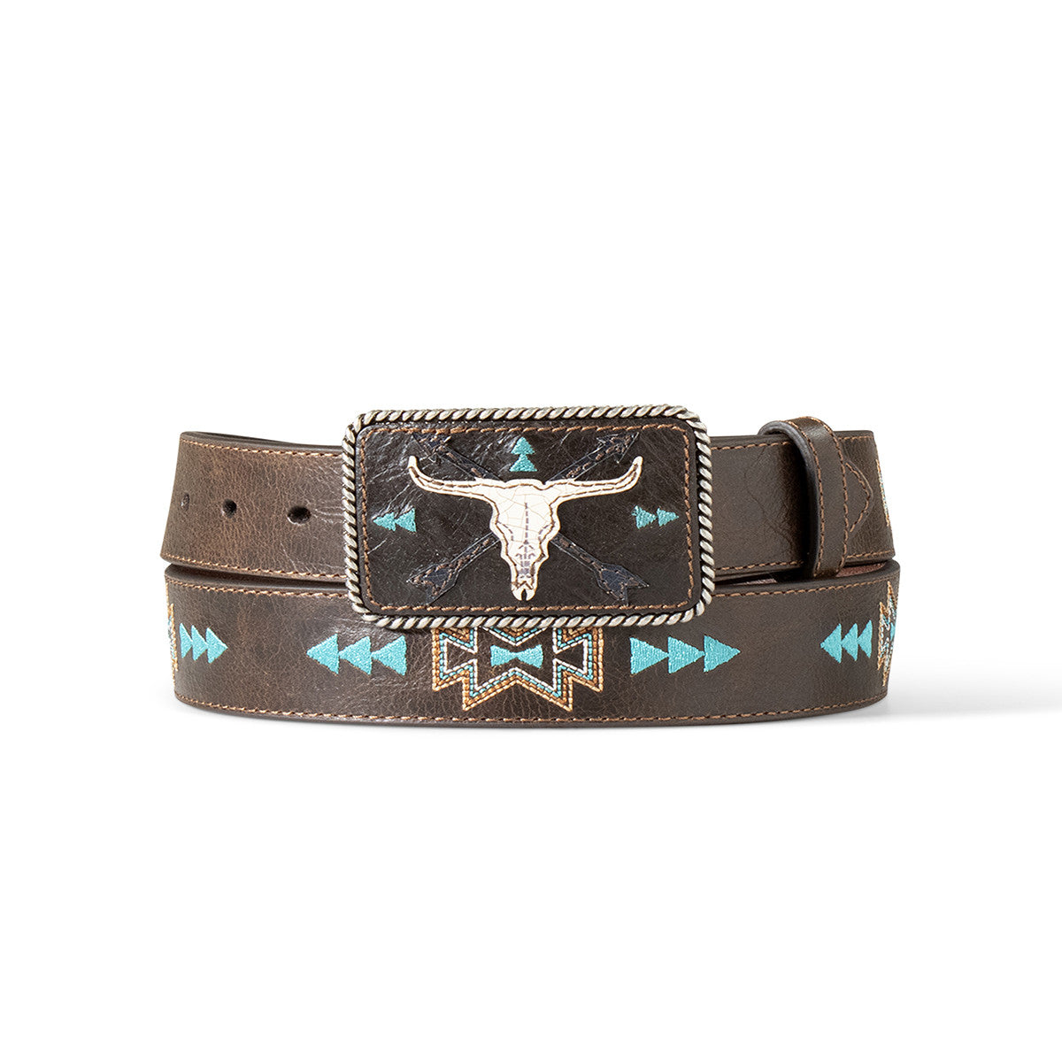 Ceinture western avec boucle crâne de vache