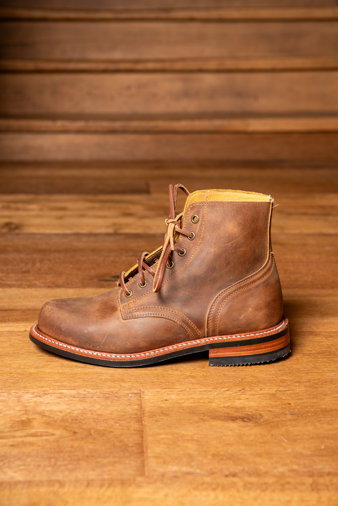 Men's Brown Leather Lace-Up Shoes