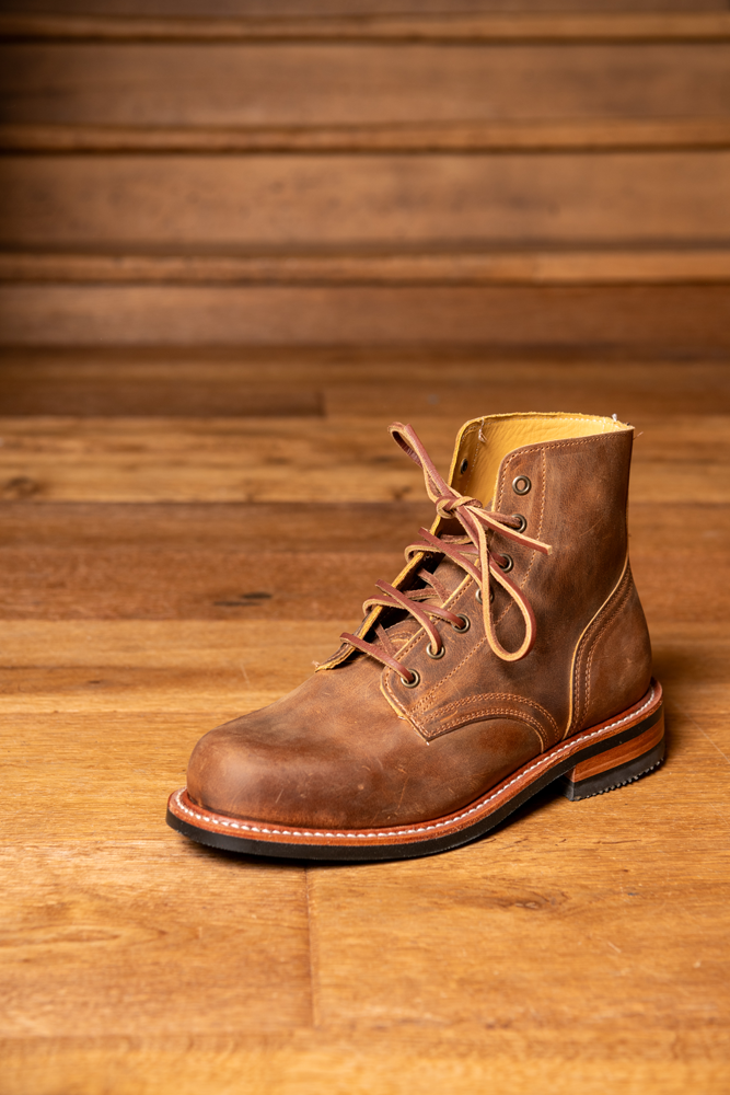 Men's Brown Leather Lace-Up Shoes