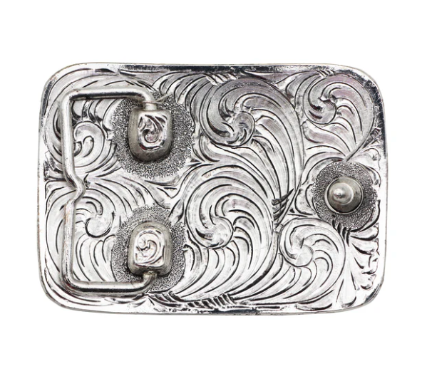 Boucle de ceinture western crâne et plumes