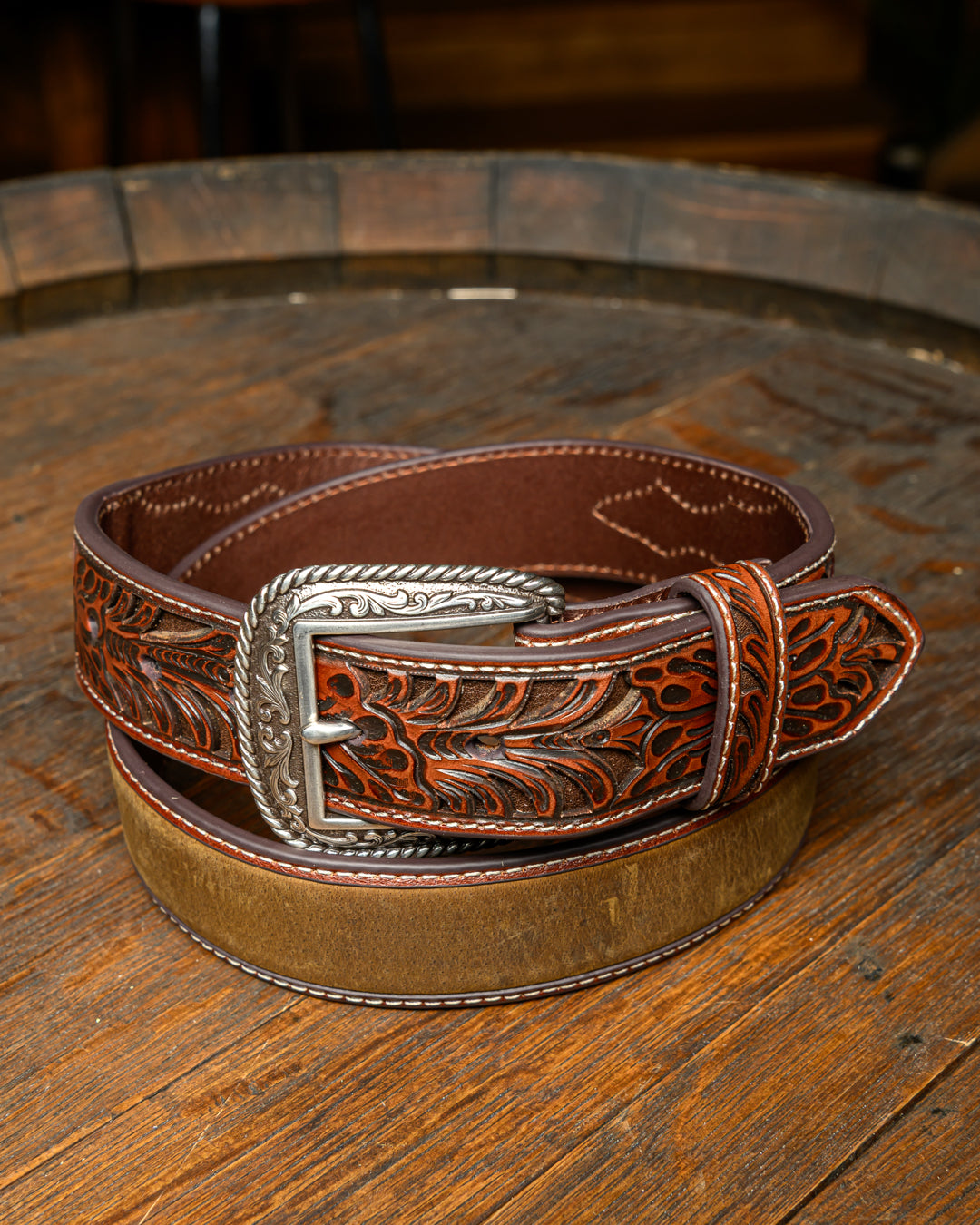 Ceinture western Floral Embossed