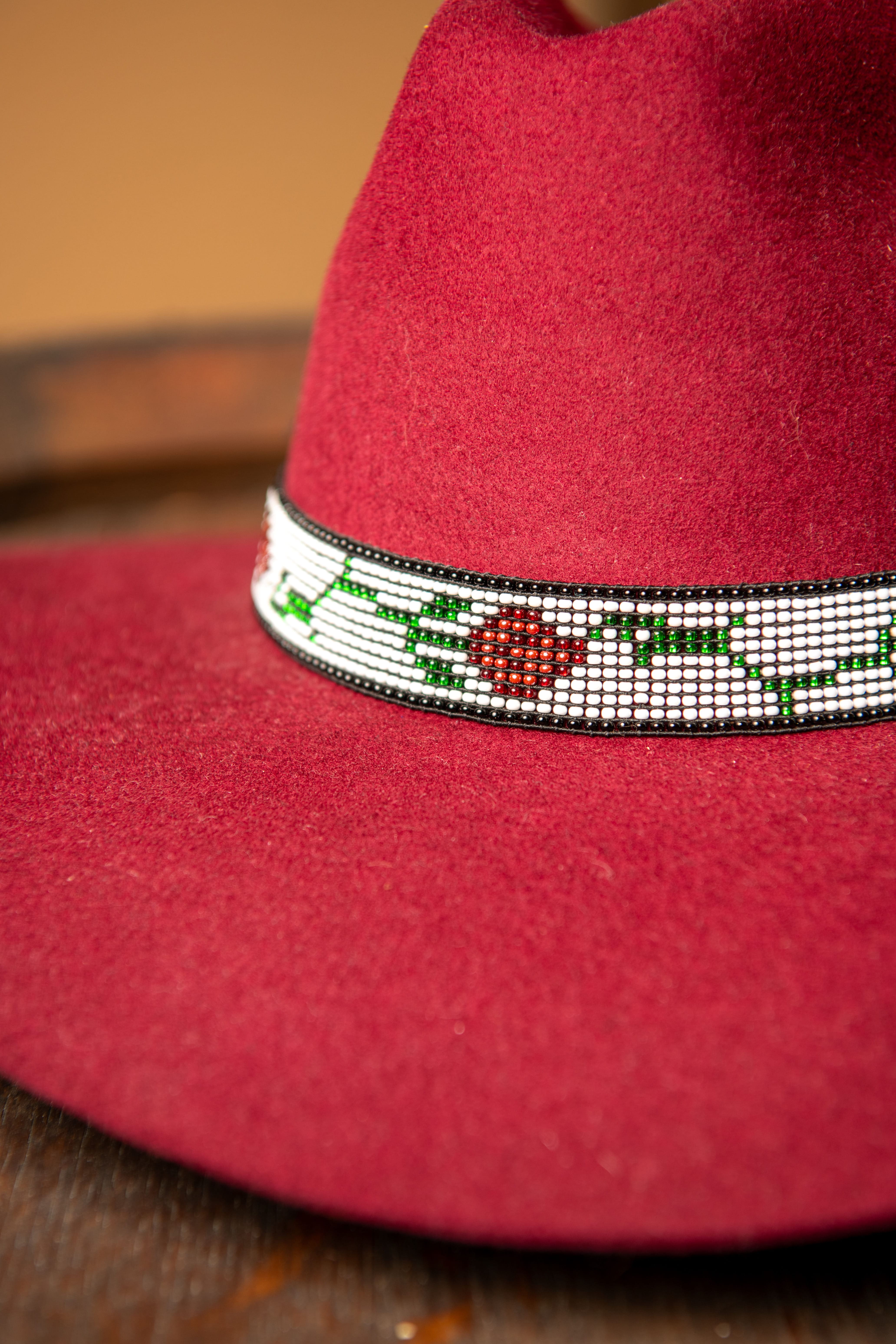 Bone hat band with black beads