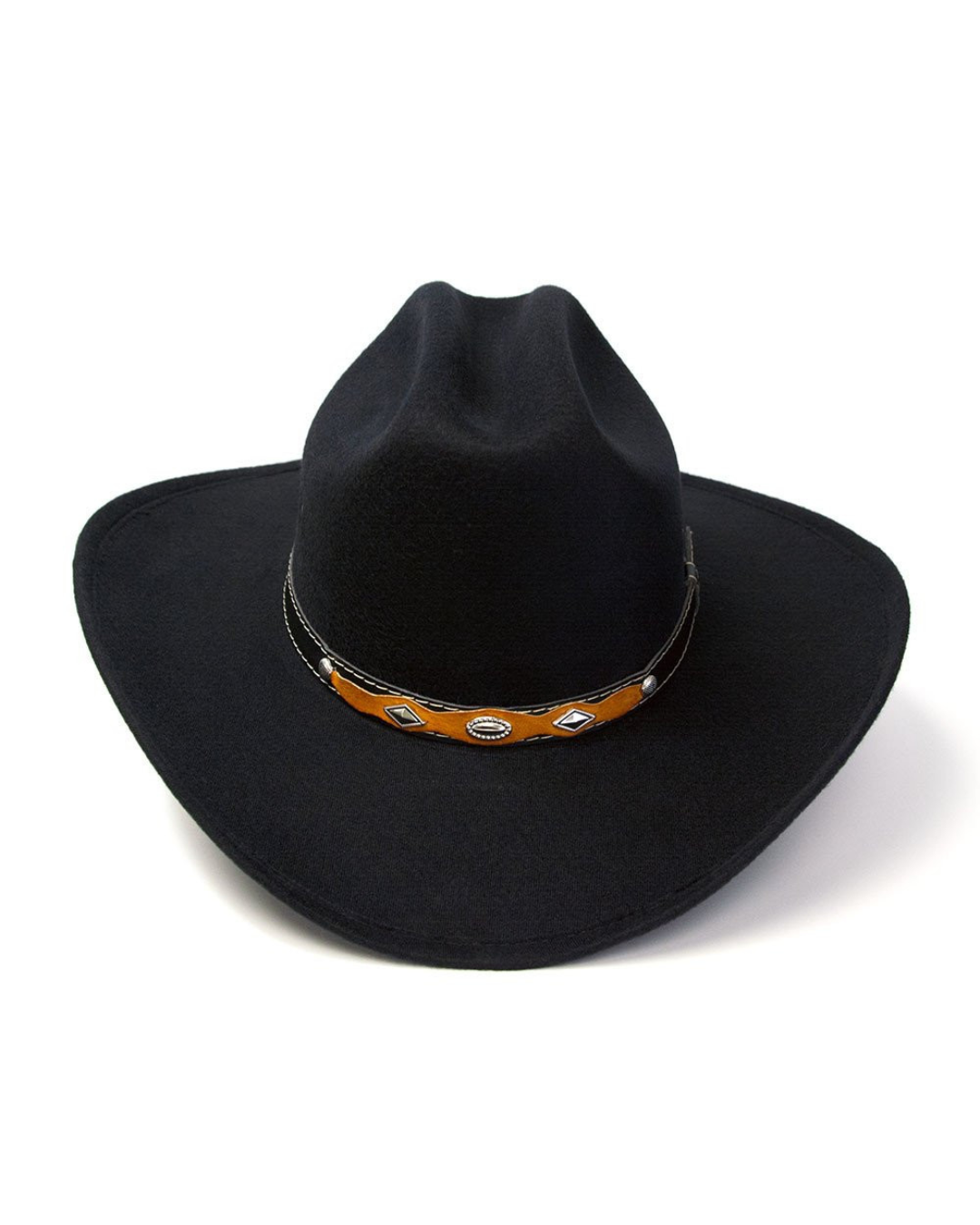 Chapeau de cowboy en faux feutre noir