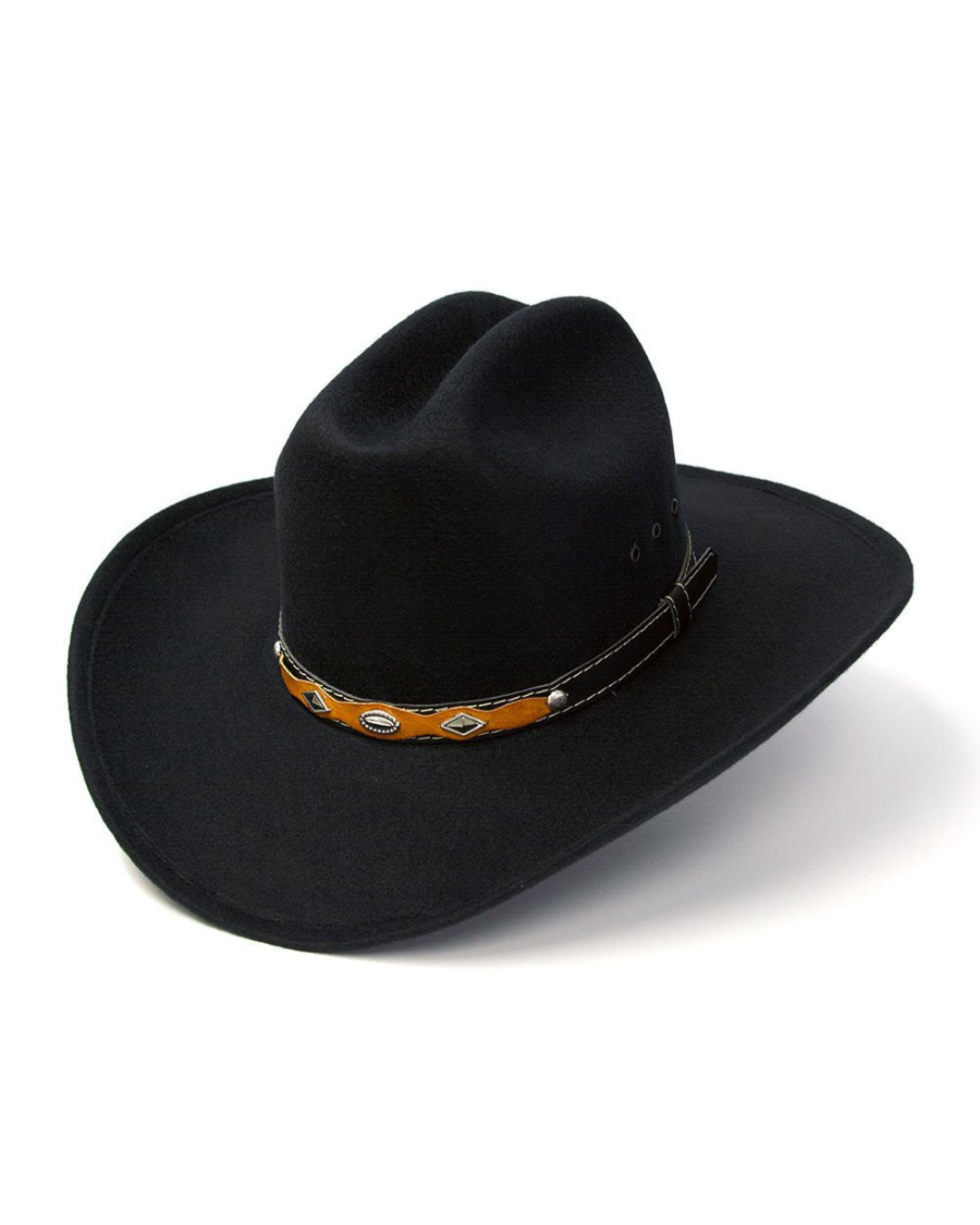 Chapeau de cowboy en faux feutre noir