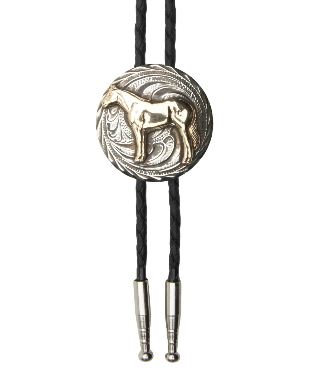 Bolo tie western cheval doré