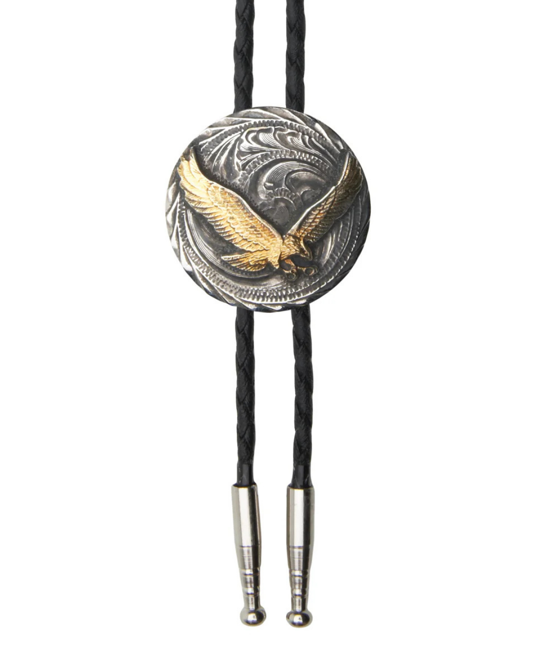 Bolo tie western aigle doré